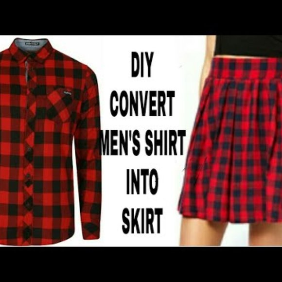 3R Clothing Upcycled - Men's Shirt to Women's Skirt FLANNEL!  HANDMADE CANADIAN - Picture 1 of 7